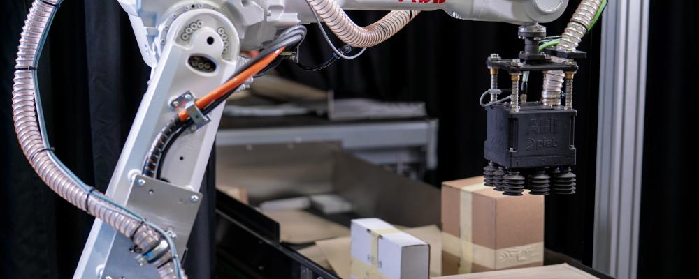 AI-systemet uppges kunna tränas att identifiera och avvisa icke-hanterbara artiklar, som sfäriska eller cylindriska föremål. Foto: ABB