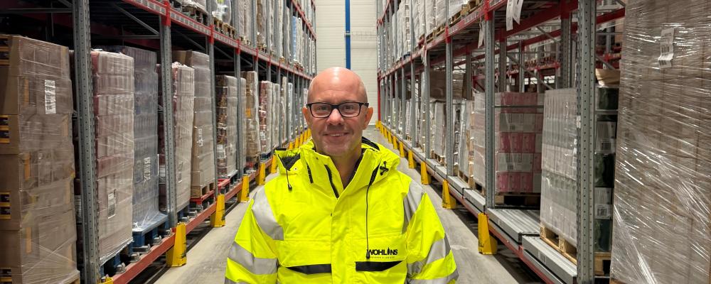 Tobias Fohlin på Wohlins Fryshus Logistik lyfter fram AI som ett verksamhetsstöd för att enklare sköta logistiken i fryslagret.