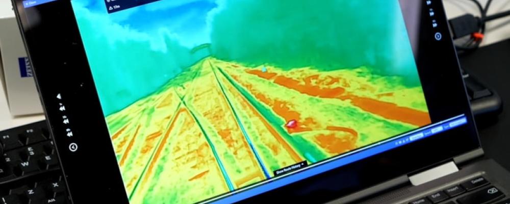 Värmekamera monterad i fronten på ett brittiskt pendeltåg i försöket. Totalt 32 tåg utrustas. Foto: © South Eastern Railway