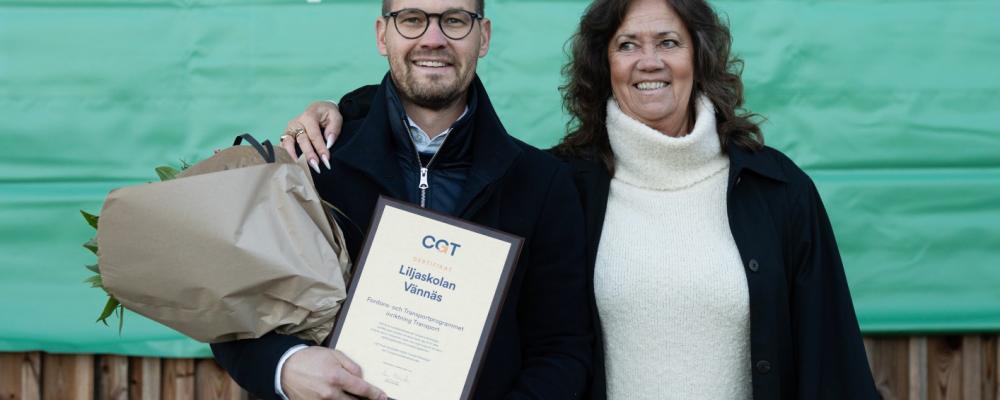 Jesper Westman, rektor och Maria Öhgren, gymnasiechef på Liljaskolan. Foto: Samuel Pettersson