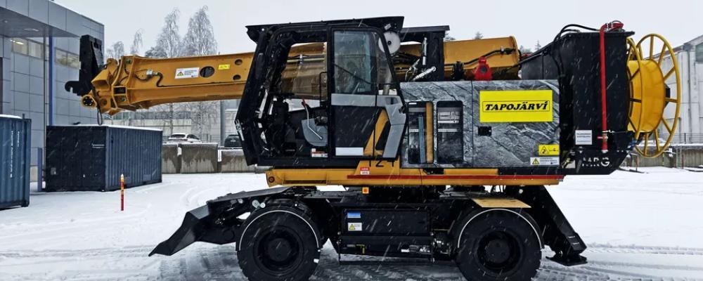 En ursprungligen dieseldriven maskin byggdes om till eldrift och autonom navigering med lösningen från Tammerfors universitet och Tapojärvi. Foto: Jussi Aaltonen, Tammerfors universitet.