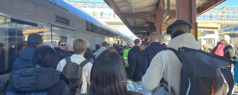 Tågförsening vid Göteborgs central 2025. Foto: Privat