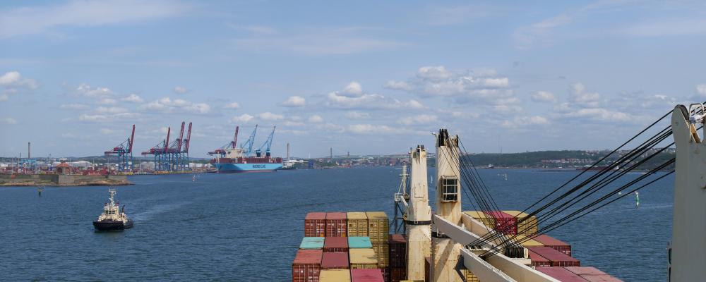 Fartyg anlöper Göteborgs hamn Foto: Sjöfartsverket