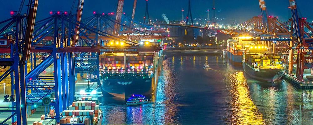 Tysklands största exporthamn i Hamburg. Foto: The Port of Hamburg