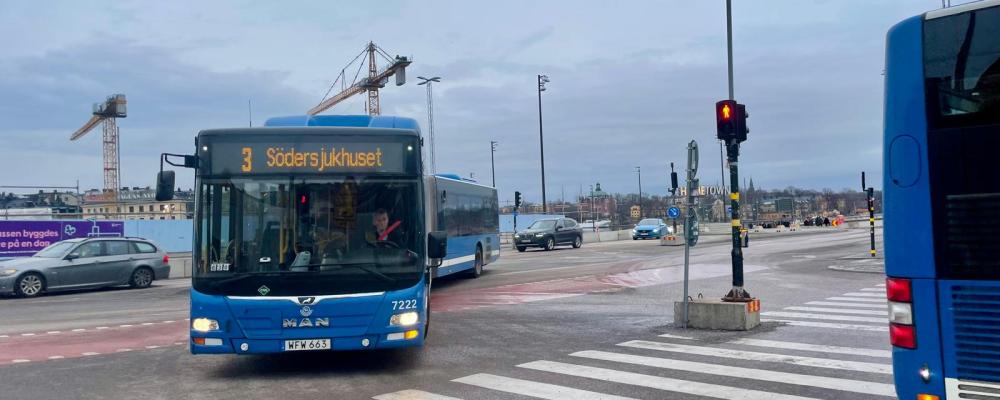 SL-bussar vid Slussen i Stockholm. Foto: Stina Wickenberg