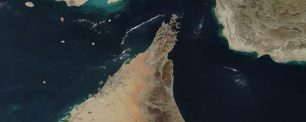 Hormuzsundet. Foto: Modis/Wikimedia Commons