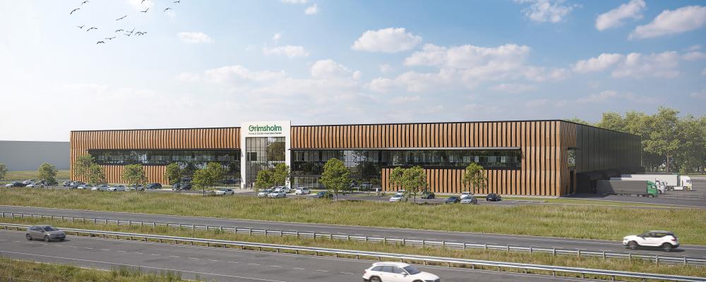 Anläggningen kommer att innehålla företagets huvudkontor liksom showroom, produktutveckling, testcenter, produktion och lager. Bild: Nordsten Development