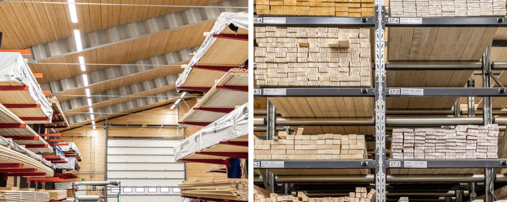 Perssons fördubblar plockkapaciteten med en ny plockjigg och 250 virkesfack. Foto: Perssons Träteknik