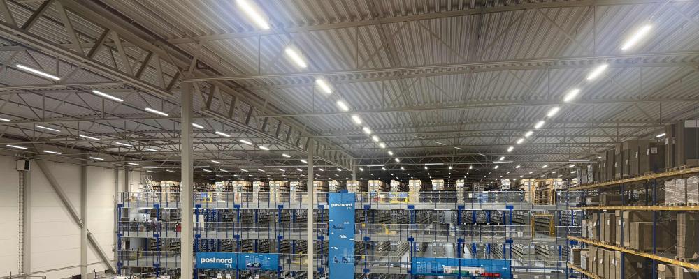 Interiör TPL lager i Eskilstuna. Foto: PostNord