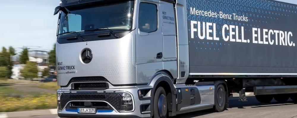 Vätgasdriven långtradare från Daimler-Benz. Symbolbild. Foto: Daimler Truck