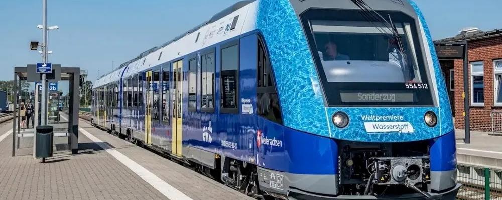Vätgaståg i tyska Bremervörde. Photo: Foto: Sabrina Adeline Nagel/ kollektivtrafikbolaget EVB