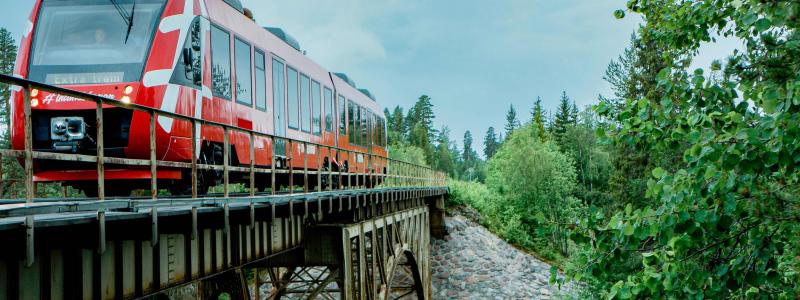 Den oelektrifierade Inlandsbanan är 105 mil lång och går till stora delar genom en befolkningsgles del av landet.
FOTO: Inlandsbanan