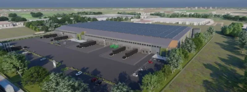 Ny lager -och logistikfastighet, med drygt 22 000 kvadratmeter yta, byggs i Sunnanå. Foto: Castellum