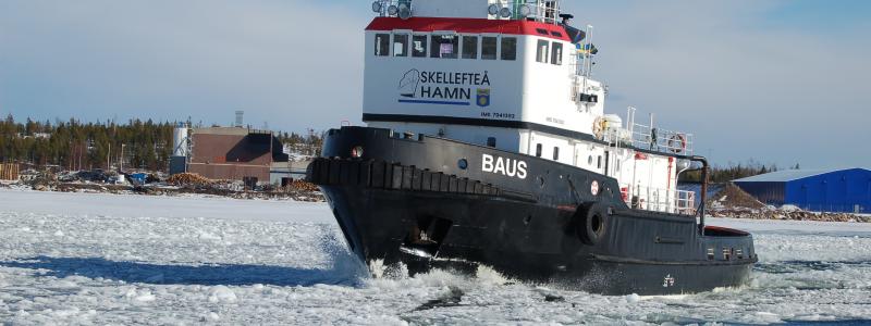 Bogserbåten Baus, byggd 1970, närmar sig slutet av sin tekniska livslängd. Samtidigt ökar kraven på kapacitet, säkerhet och manöverförmåga.  Foto: Port of Skellefteå
