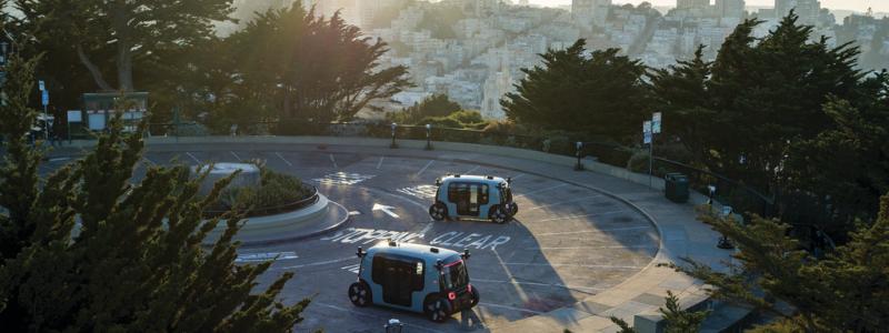 Zoox: Bilar utan rattar och pedaler har rullat runt på gatorna i Foster City, söder om San Francisco. Pressbild.