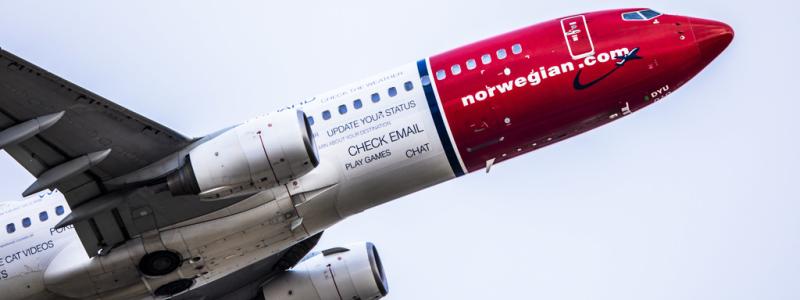 Ole Berg-Rusten/NTB/TT: Ett flygplan tillhörande Norwegian. Arkivbild.
