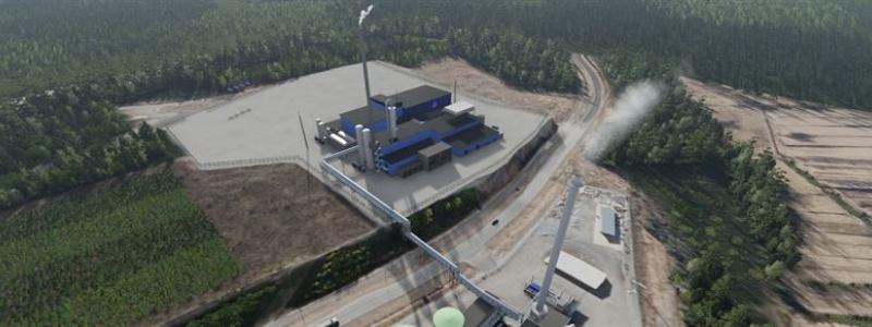 Visualisering av Nordic Ren-Gas anläggningen i Tammerfors, Nordic Ren-Gas. Bild: Gasum