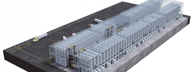 Lösningen hanterar containrar helt automatiskt i lagerbyggnader med höghyllor. Foto: Konecranes