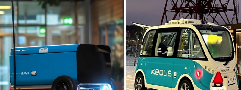 Leveransroboten Hugo och den självkörande minibussen ska nu testas tillsammans på Chalmers campus Johanneberg.