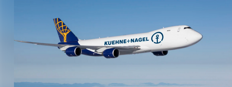 Boeing 747-8F i Atlas Worldwide's och Kuehne+Nagel's färger. Foto: Kuehne+Nagel