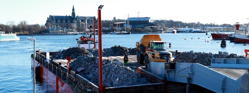 Sammanlagt ska 600 000 ton bergmaterial tas omhand under tre år. Foto: Stockholms stad