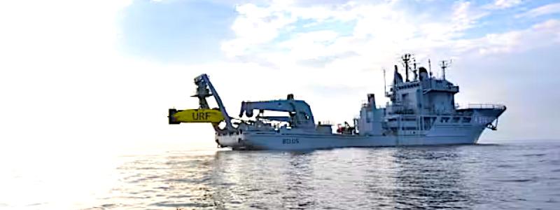 Sveriges Försvarsmakts multifunktionella fartyg HMS Belos. Foto: Svenska Försvarsmakten