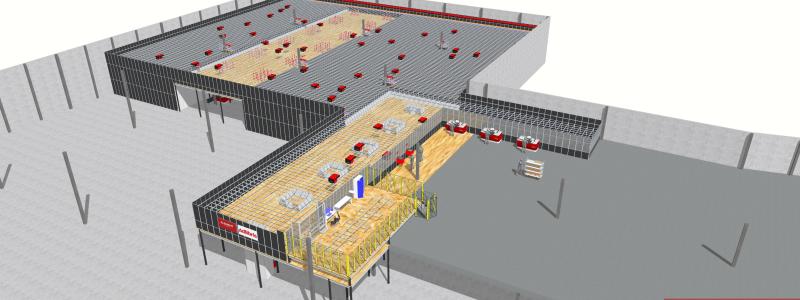 AutoStore-lösningen från Element Logic, med 65 000 lådors kapacitet och 150 robotar Bild: Element Logic