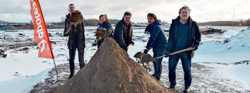Den 30 000 kvadratmeter stora byggnaden börjar nu att byggas på Holmagärde, nära E6. Foto: Apotea