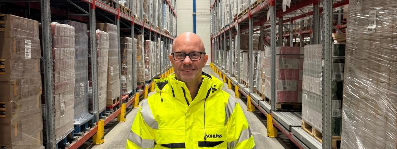 Tobias Fohlin på Wohlins Fryshus Logistik lyfter fram AI som ett verksamhetsstöd för att enklare sköta logistiken i fryslagret.