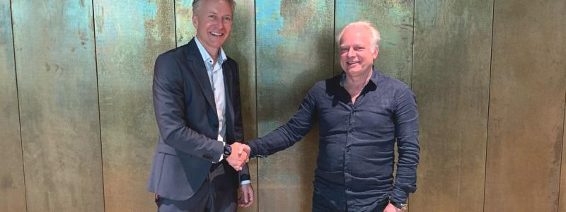 Björn Ekström, koncernchef på Progrits. och Karsten Sand Bloch, VD på Tetrasoft. Foto:Progrits