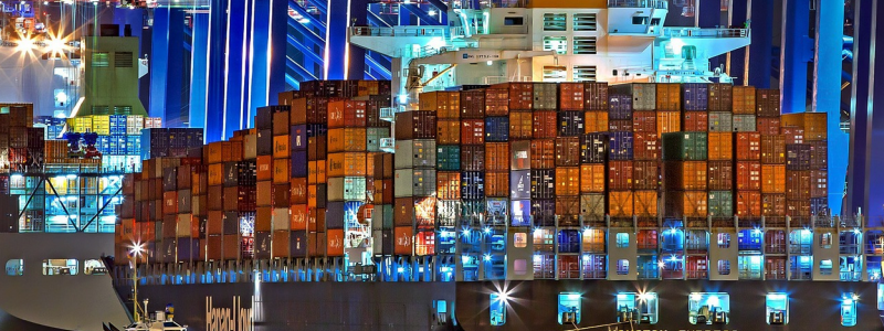 Internationella flöden av varor växer. Arkivbild