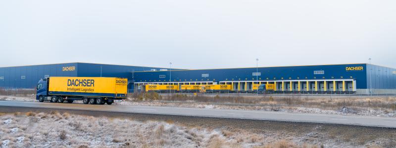 Den nya filialen i Stigamo, söder om Jönköping, öppnar med ett logistiklager på 10 000 kvadratmeter. Foto: Dachser
