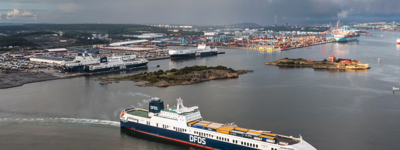 DFDS-fartyg i Göteborgs Hamn. Foto: Göteborgs Hamn