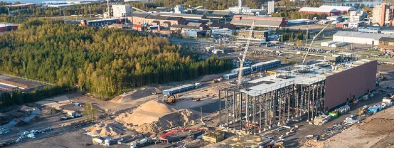 Bilden visar platsen för Kelibers framtida litiumfabrik i Karleby. Foto: Sibanye-Stillwater