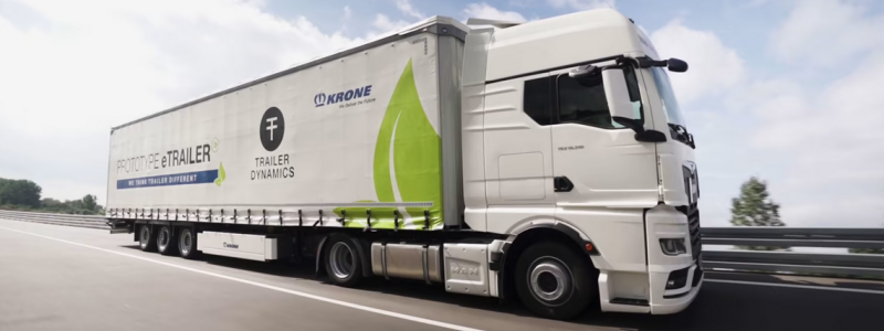 eTrailerns körstyrsystem fungerar oberoende, inget gränssnitt med dragfordonet krävs. Foto: DB Schenker
