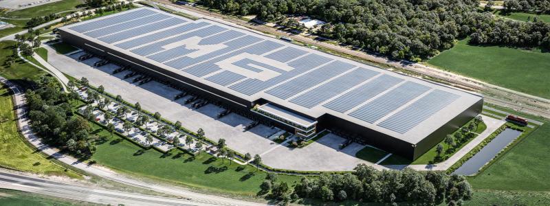 Den totalt 56 000 kvadratmeter stora logistikfastigheten. Bild: MG Real Estate