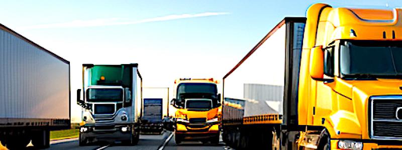 Illustration av långtradare på motorväg. Bild, Arkivbild