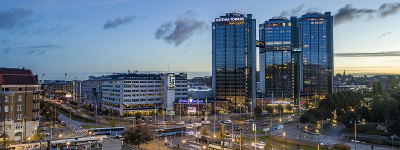 Vy över Korsvägen och Svenska Mässan Gothia Towers. Foto: Svenska Mässan Gothia Towers