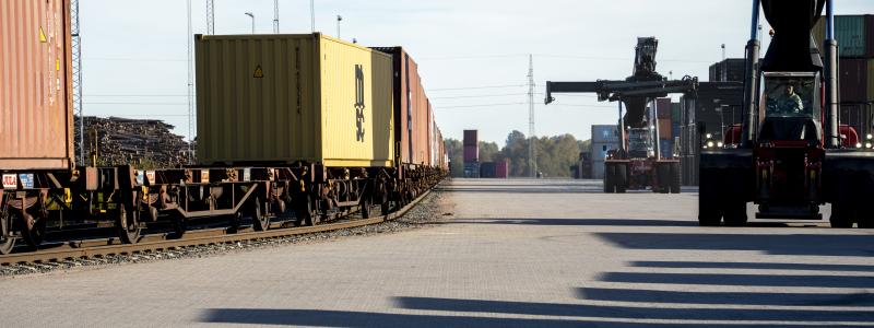 Godsmängderna på pendeln ökade markant under förra året. 2024 transporterades över 57 000 containrar (TEU) på pendeln. Foto: Göteborgs Hamn