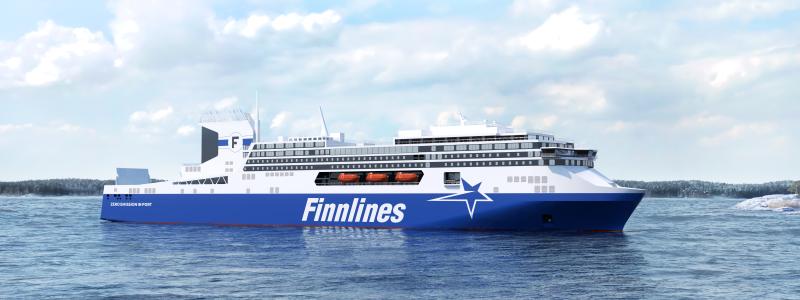 Grimaldi Group, där Finnlines ingår, beställer nio nya metanolfartyg för 1,3 miljarder. Foto: Finnlines