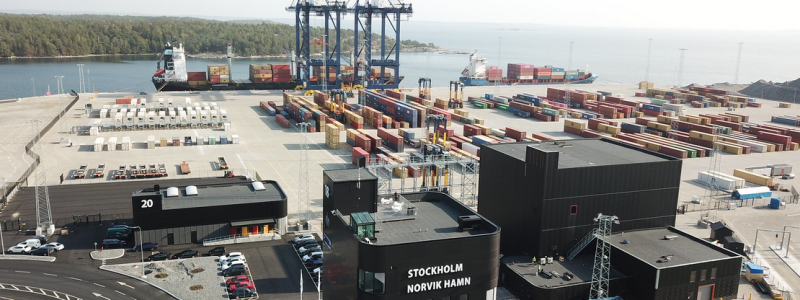 Logistikföretaget Euroglobe arrenderar 6 500 kvadratmeter mark i Stockholm Norvik Hamn. Stockholms Hamnar/Per-Erik Adamsson