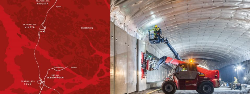 Den sexfiliga motorvägstunneln binder ihop norra och södra Stockholm och bidrar till smidigare resor för den som reser långväga genom Sverige. Foto: Trafikverket