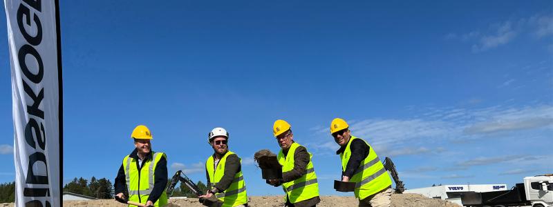 Första spadtaget för DB Schenkers nya gods- och paketterminal i Hudiksvall. Foto: DB Schenker