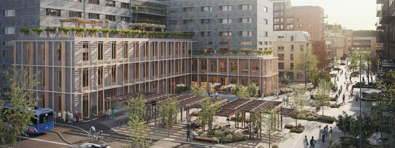 När hela området är färdigställt beräknas det omfatta runt 8 000 anställda, 350 bolag och 450 bostäder. Foto: GoCo