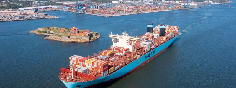 Maersk och Hapag-Lloyds beslut ses som ett tydligt förtroende för Sverige som handelsnation.  Foto: Göteborg hamn