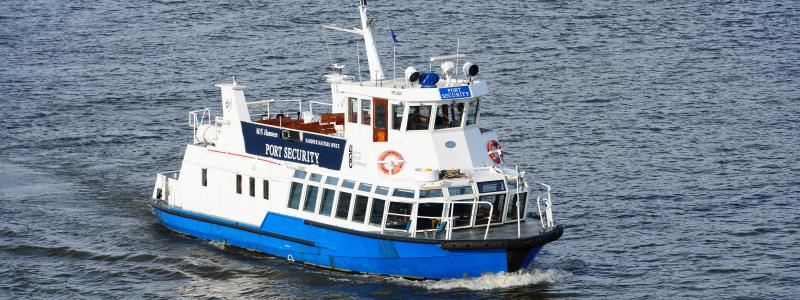 Göteborgs Hamn AB:s inspektionsfartyg M/S Hamnen ute på uppdrag. Bild: Göteborgs Hamn AB.