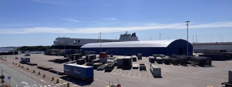 Väderskydd och snabbare sjötransporter driver upp kapaciteten på Göteborgs RoRo-terminal Foto: Göteborgs hamn