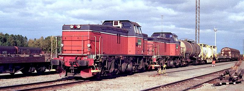 Svenska Green Cargos T44-lok i arbete på finska staden Torneås godsbangård. Foto: Wikipedia Commons Lic. Kredit: Methem (Mikko J. Putkonen)