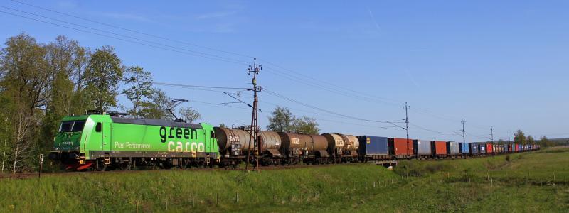 Green Cargos godståg passerar genom Skåne. Pressbild: Green Cargo