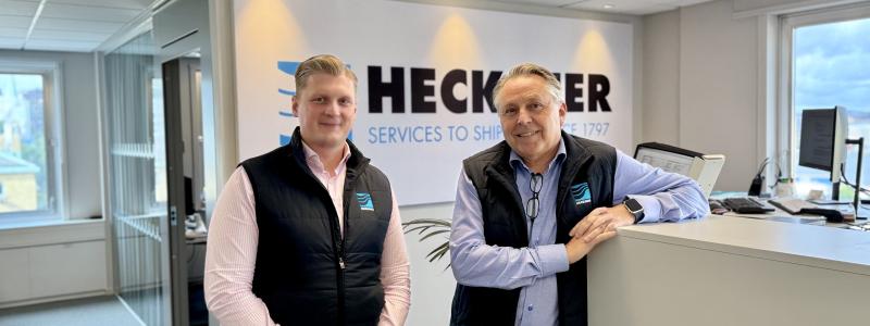 Patrik Westræus, Head of Sustainability på Greencarrier Group, Niklas Olsson, Group CEO på Hecksher. Foto:  Hecksher